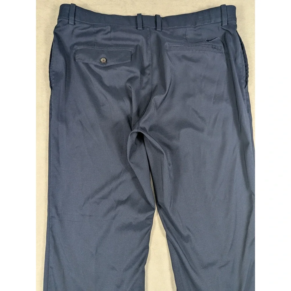 Nike Dri-FIT Mens Golf Pants Navy Blue Flat Front Stretch Trousers Size 38